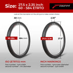 Fincci Pair 27.5 X 2.35 Inch 60-584 Foldable Tires For Road Mountain Mtb Mud Dirt Offroad Bike Bicycle (Pack Of 2)