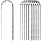 Trampoline Stake, U Shape Ground Stakes, Galvanized Rebar Stakes 12 Inch, (10 Pack) Trampoline Ground Stake, Ideal For Securing