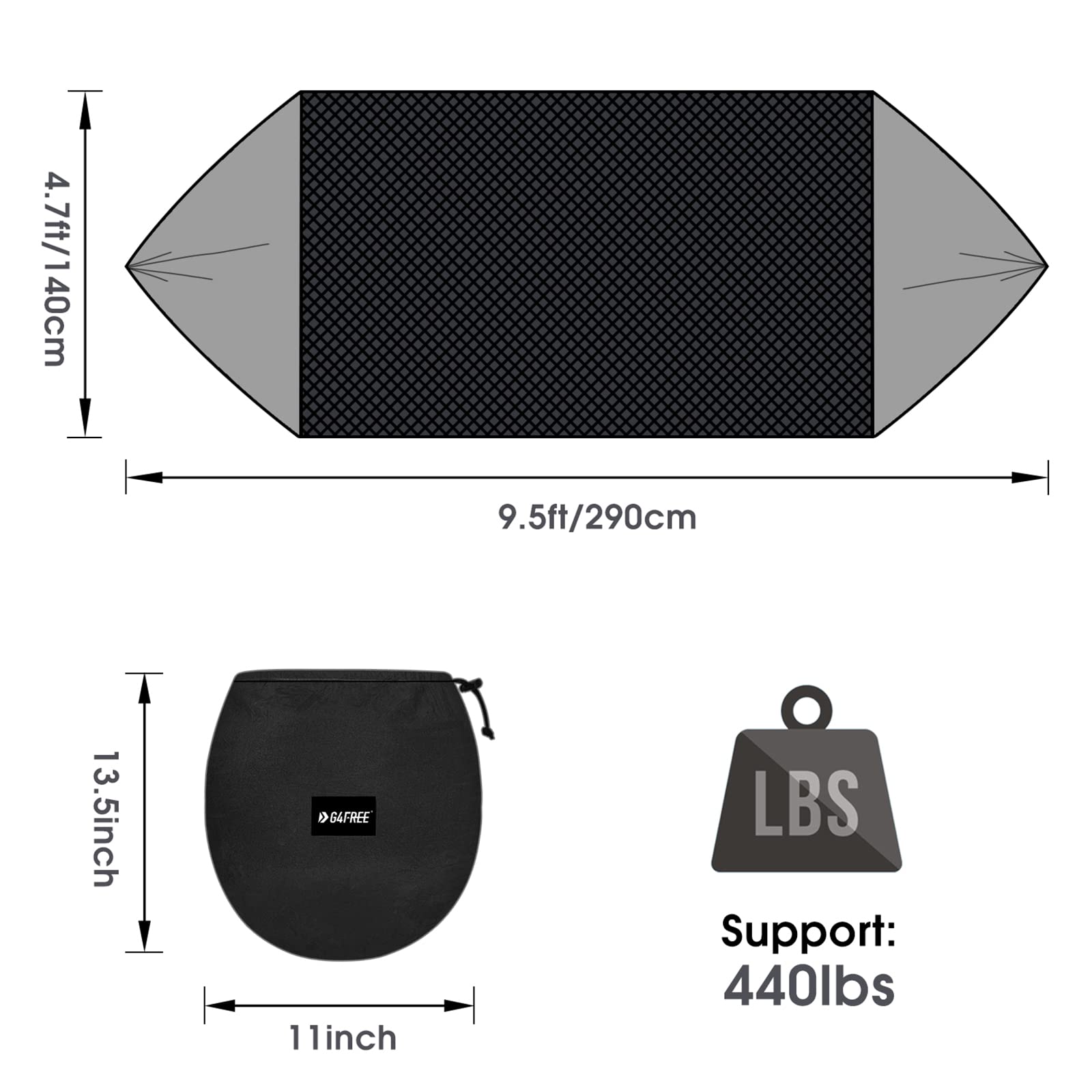 G4Free Large Camping Hammock With Mosquito Net 2 Person Pop-Up Parachute Lightweight Hanging Hammocks Tree Straps Swing Hammock