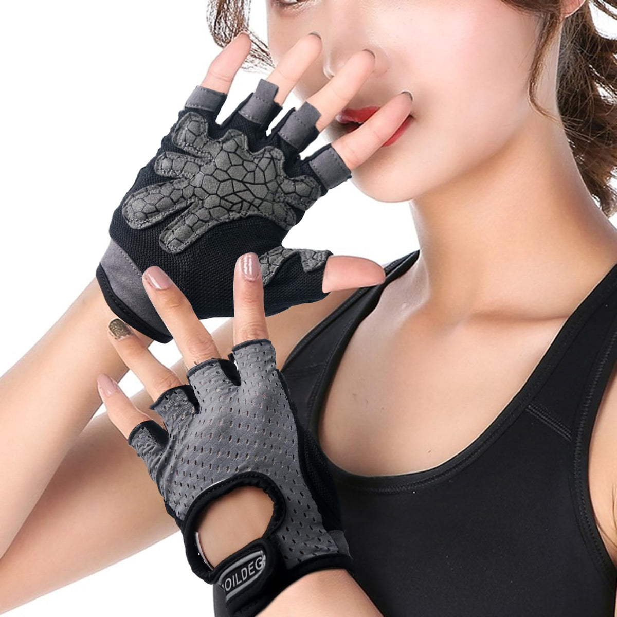 Luwint Women Fitness Gloves, Breathable Grip Padded Exercise Gloves For Yoga Pilates Workout Weightlifting Gym (Medium)