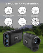 Golf Rangefinder Jiehome X1 Laser Range Finder With Slope Magnetic, 6X, Flagpole Lock Vibration, 660Yds Rangefinder For Golfing