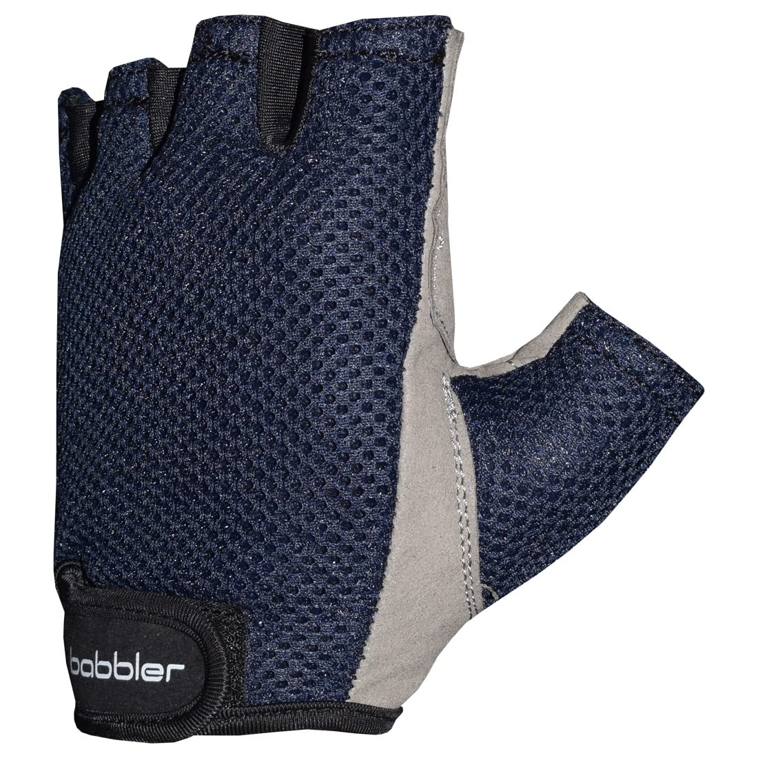 BABBLER Premier Gym Gloves, Fitness Gloves with Wrist Support (Large, N.Blue)