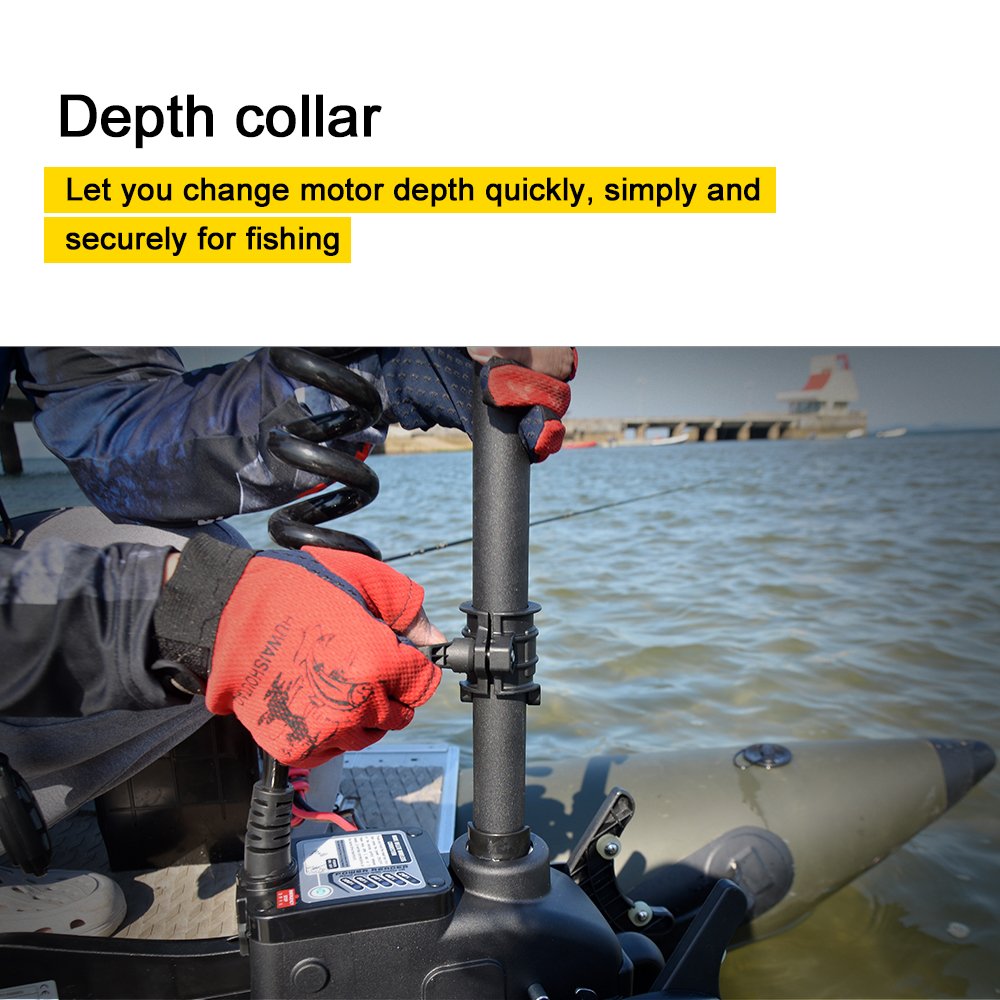 Aquos Haswing Black 12V55Lbs 54Inch Bow Mount Trolling Motor With Remote Control, Wired Foot Control, Quick Release Bracket For