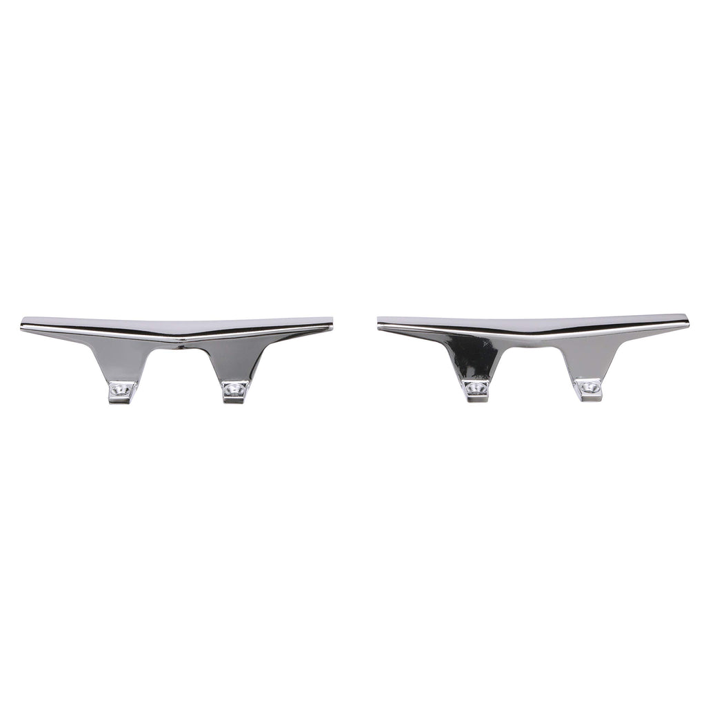 Attwood 6245-6 Chrome-Plated Zinc Cleats, 6 Inches Long, 2 3/32 Inches Wide, Install With 4 Included #10 Fasteners
