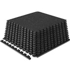 Vevor 12 Pcs 1/2 Inch Thick Gym Floor Mats, 24'' X 24'' Eva Foam & Rubber Top Interlocking Workout Floor Mats With 48 Sq.Ft Cove