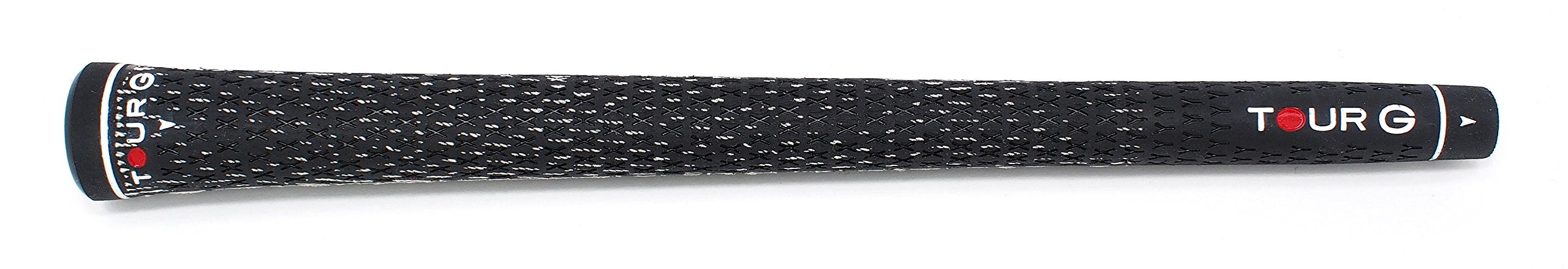 TOUR G TG30C-BKR Mens Golf Grip 30 Cord, Black, No Backline