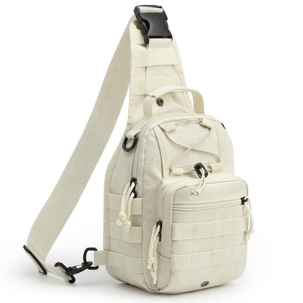 G4Free Outdoor Tactical Bag Backpack, Military Sport Bag Pack Sling Shoulder Backpack Tactical Pack for Every Day Carry (Beige)