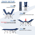 Getovin Cot, Camping Cot With Thick Pad,Cots For Sleeping,Camping Bed Folding Cot 450Lbs(Max Load) Comfortable Double Layer Oxfo
