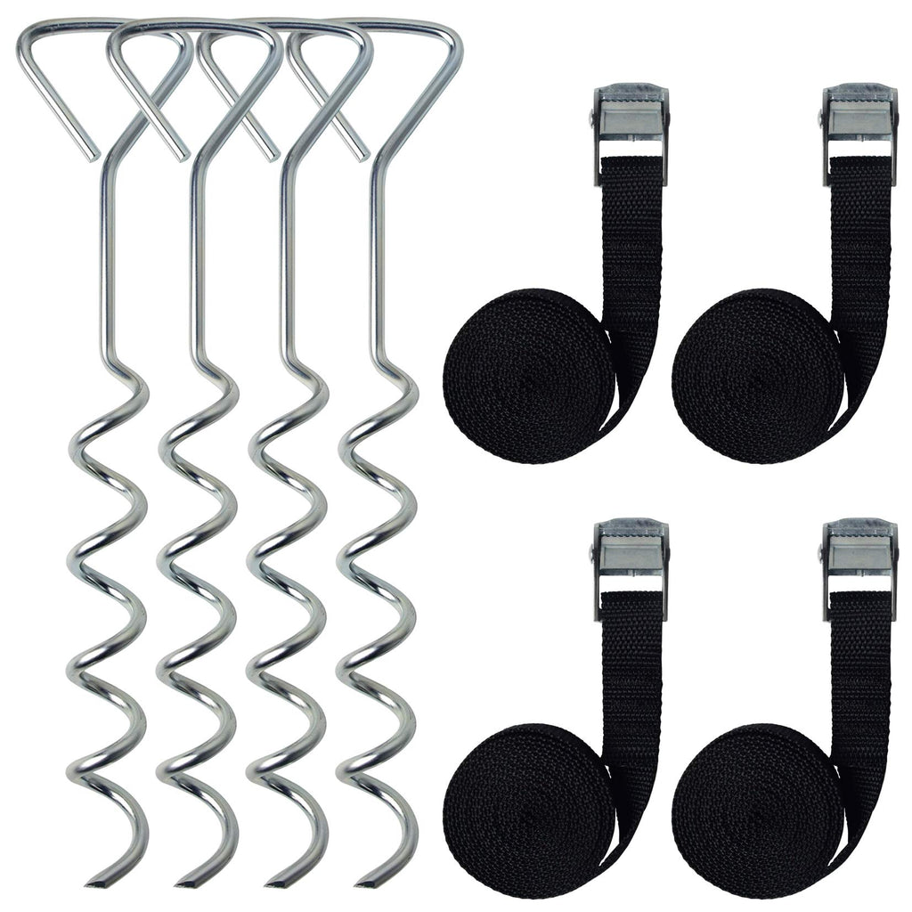 Mysit Trampoline Stakes Trampoline Anchors Heavy Duty Spiral Trampoline Tie Down Anchor Kit 4 Pack, Trampoline Accessories Corks