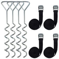 Mysit Trampoline Stakes Trampoline Anchors Heavy Duty Spiral Trampoline Tie Down Anchor Kit 4 Pack, Trampoline Accessories Corks