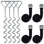 Mysit Trampoline Stakes Trampoline Anchors Heavy Duty Spiral Trampoline Tie Down Anchor Kit 4 Pack, Trampoline Accessories Corks