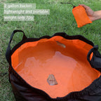 2 Pack Collapsible Bucket With Handle 2 Gallon Portable Camping Wash Basin Folding Water Container For Fishing Beach (Red+Blue)