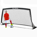 Runbow 6X4 Ft Portable Kids Soccer Goal For Backyard Practice Soccer Net With Carry Bag (6X4 Ft, Black, 1 Pack)