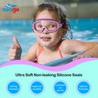 Kids Goggles For Swimming 2 Pack No Leaking Anti-Fog Outer Eye Fit With Wide View Uv Protection Crystal Clear Watertight Swim Go