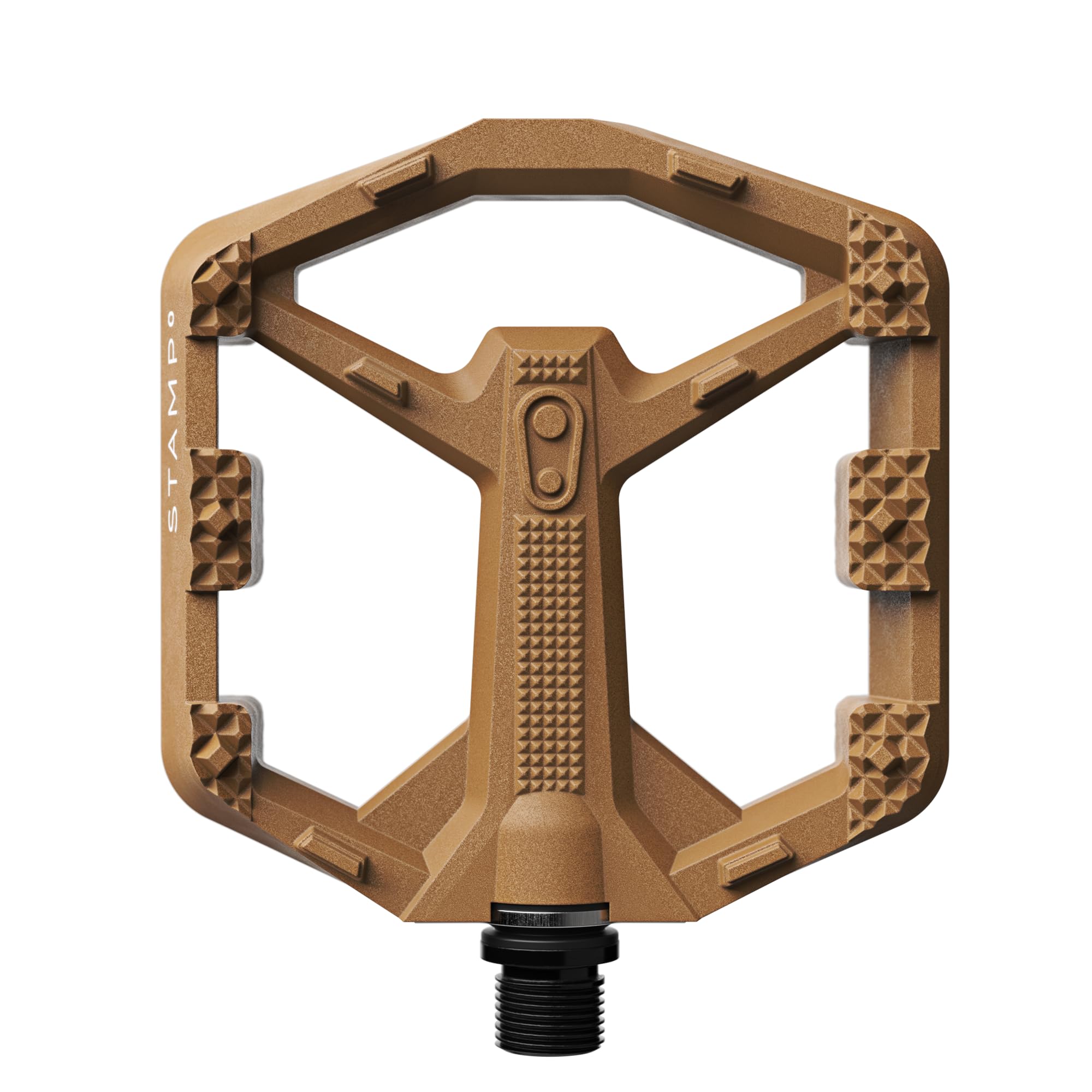 Crankbrothers Stamp 0 Flat Pedals for MTB & BMX Bikes, Lightweight Composite Body, Enhanced Grip with 12 Pins, Brown, Small