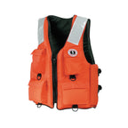 Mustang Survival - Classic Industrial Vest With 4 Pockets & Solas Reflective Tape (Orange - S) - Uscg Approved, D-Rings, Solas R