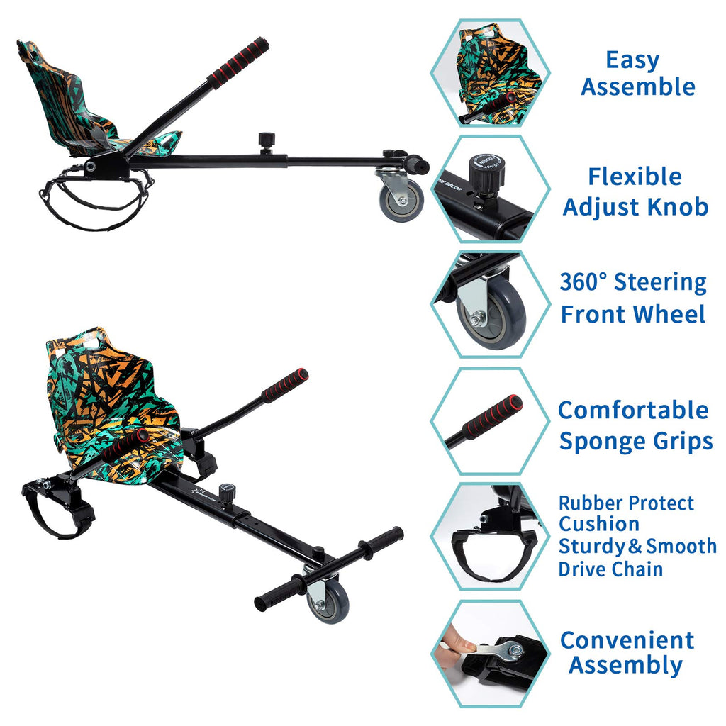 Sunshine Hoverboard Kart Seat Attachment Accessory For 6.5 8 10 Two Wheel Self Balancing Scooter