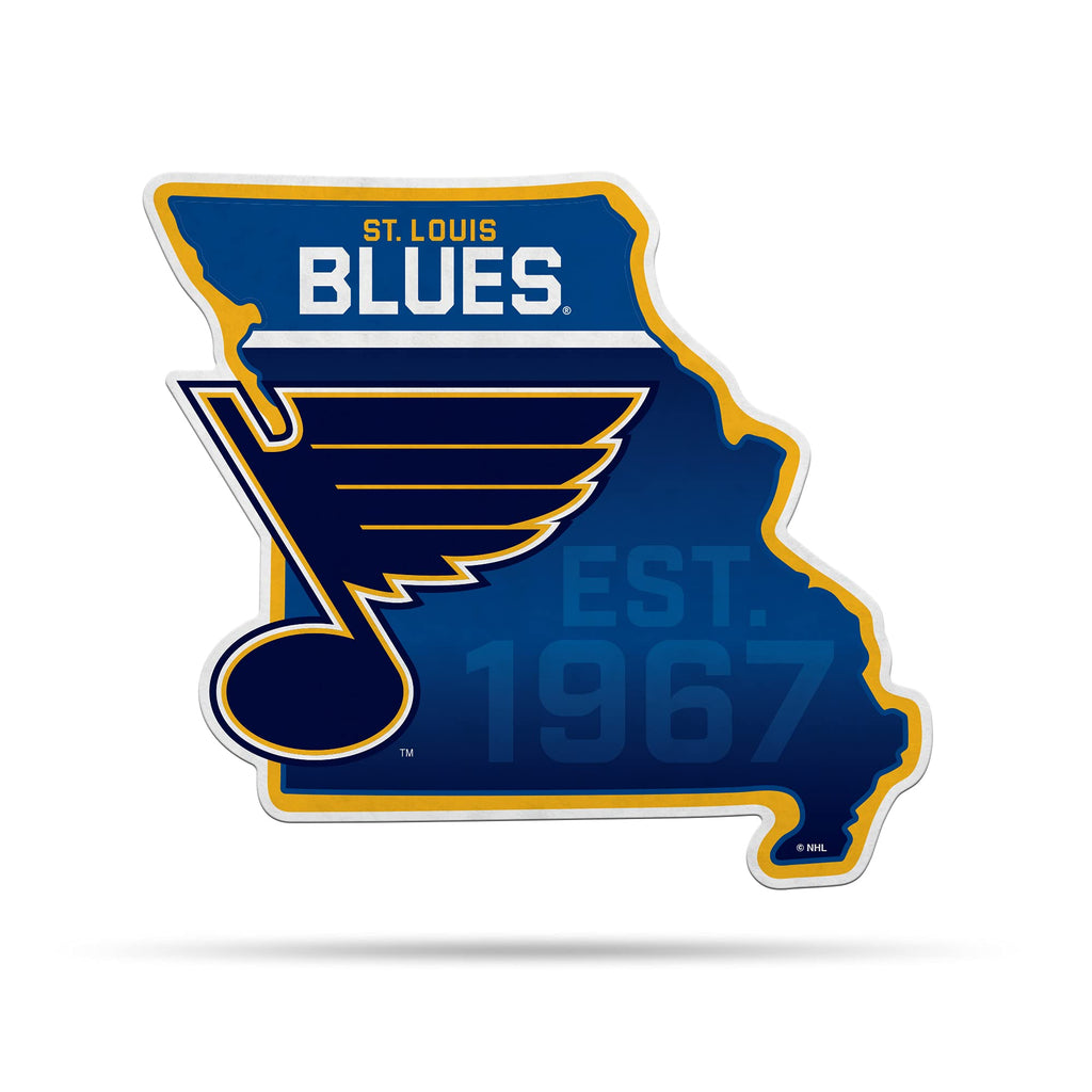 Rico Industries Nhl Hockey St. Louis Blues State Shape Shape Cut Pennant - Home And Living Room D  Cor - Soft Felt Ez To Hang