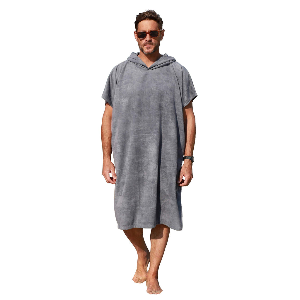 Catalonia Hooded Surf Towel Poncho, Super Water Absorption Thick Microfiber Beach Sand-Proof Wetsuit Changing Robe For Adults Me