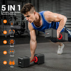Rendpas Adjustable Dumbbells Set of 2, Square Weight Dumbbell Set, 5 in 1 Free Dumbbell Set with Anti-Slip Texture Handle, Weigh