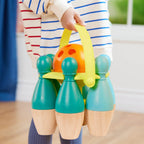 B. Toys - Kids Bowling Set - 6 Pin & Ball - Wooden Pins & Carry Caddy - Family Activities & Games - 2 Years -