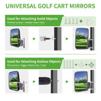10L0L Newest Golf Cart Folding Side Mirror And Panoramic Rear View Mirror Kit For Ezgo, Club Car, Yamaha,Golf Cart Accessories,