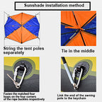 Fishing Sun Shade, 2-4 Persons Boat Sun Shelter Sailboat Awning Cover Fishing Canopy Tent Sun Shade (4 Persons(Suitable Replacem