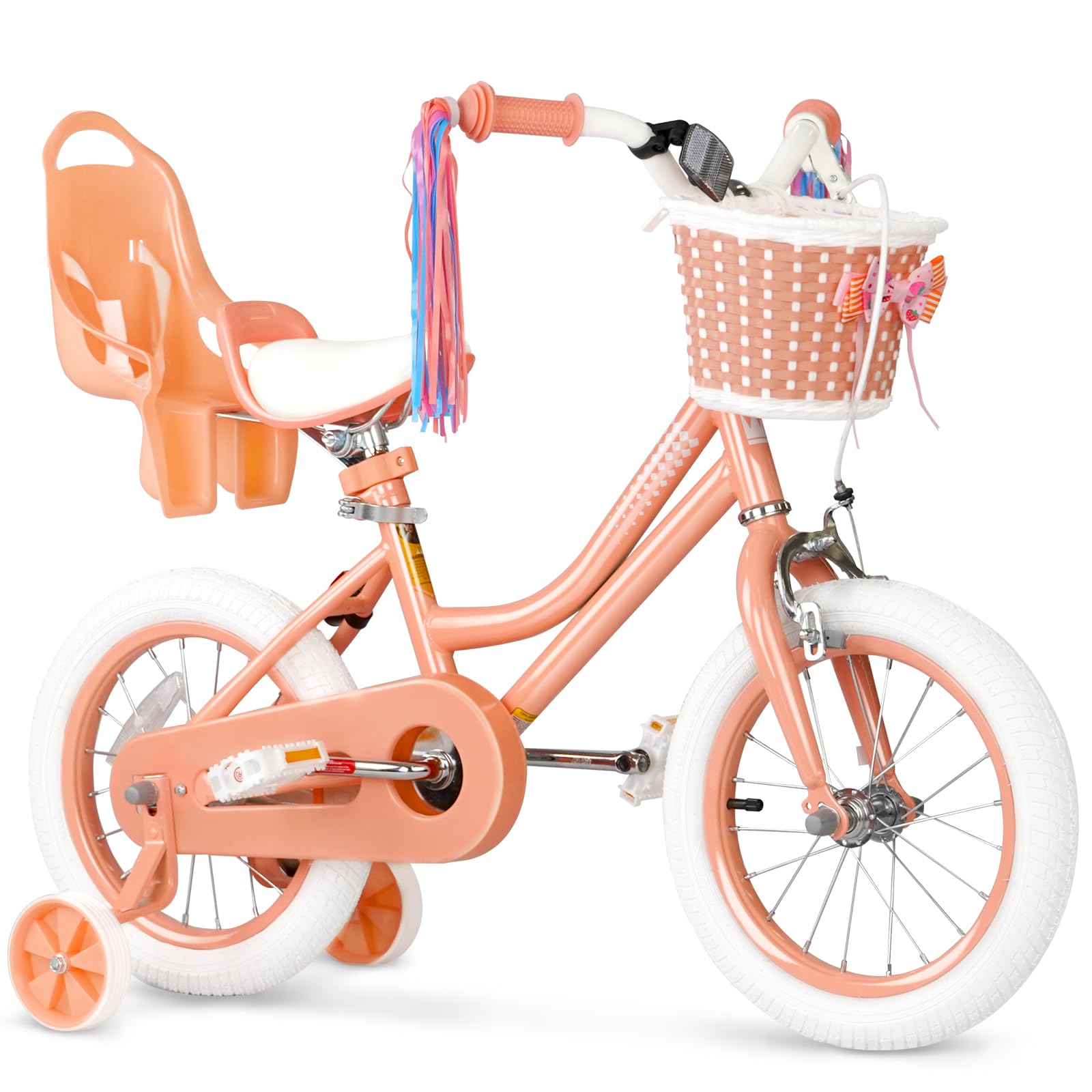 Glaf Toddler Girls Bike For Kids Age 2-12 Years Old 12 14 16 20 Inch Girls Bike With Training Wheels And Doll Seat Kids Bicycle