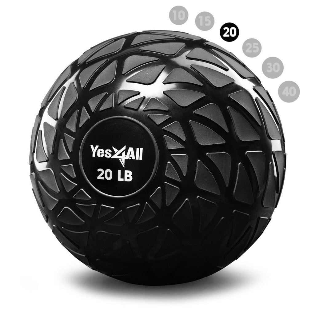 Yes4All Fitness Slam Medicine Ball 20Lbs For Exercise, Strength, Power Workout  Workout Ball  Weighted Ball  Exercise Ball  Dyna