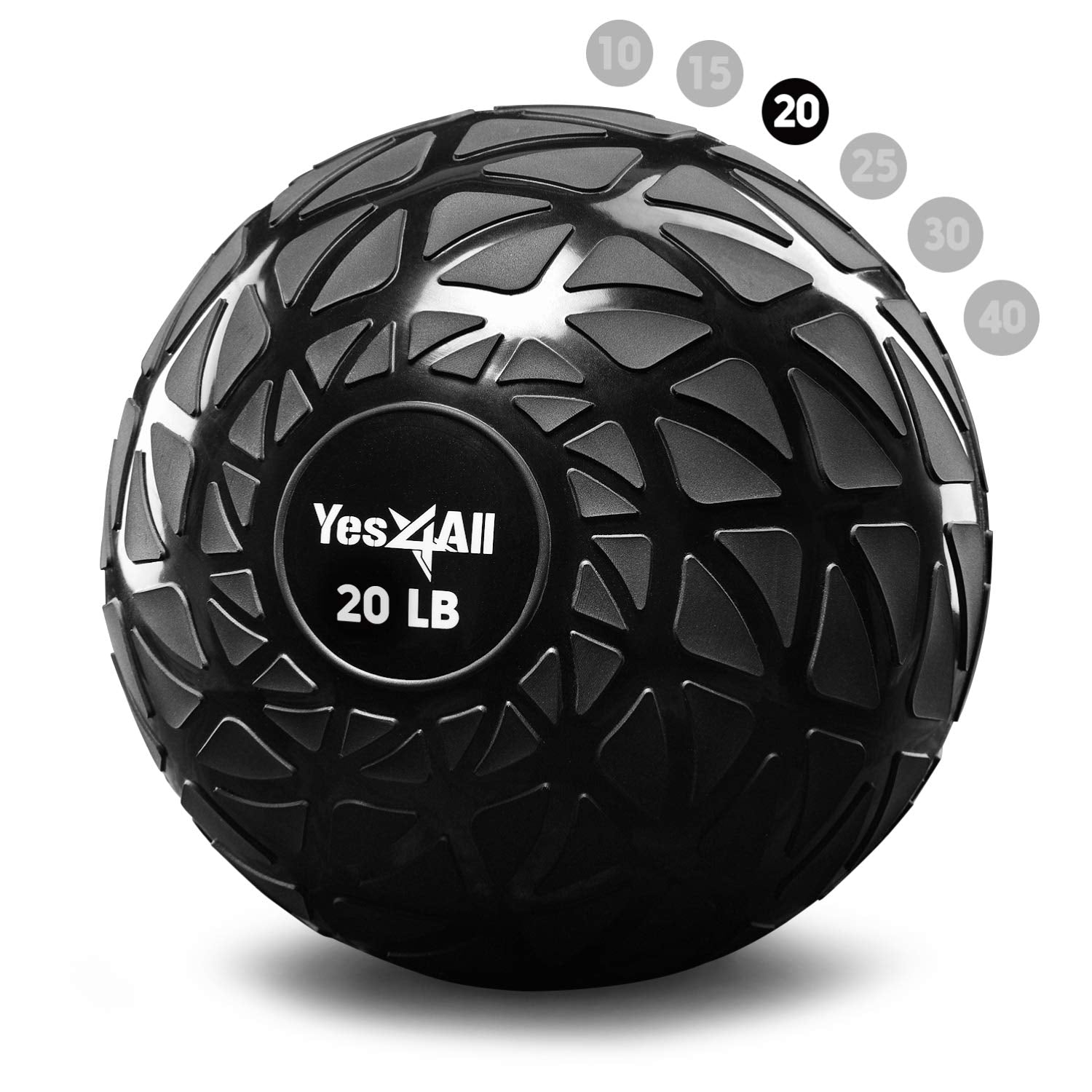 Yes4All Fitness Slam Medicine Ball 20Lbs For Exercise, Strength, Power Workout  Workout Ball  Weighted Ball  Exercise Ball  Dyna