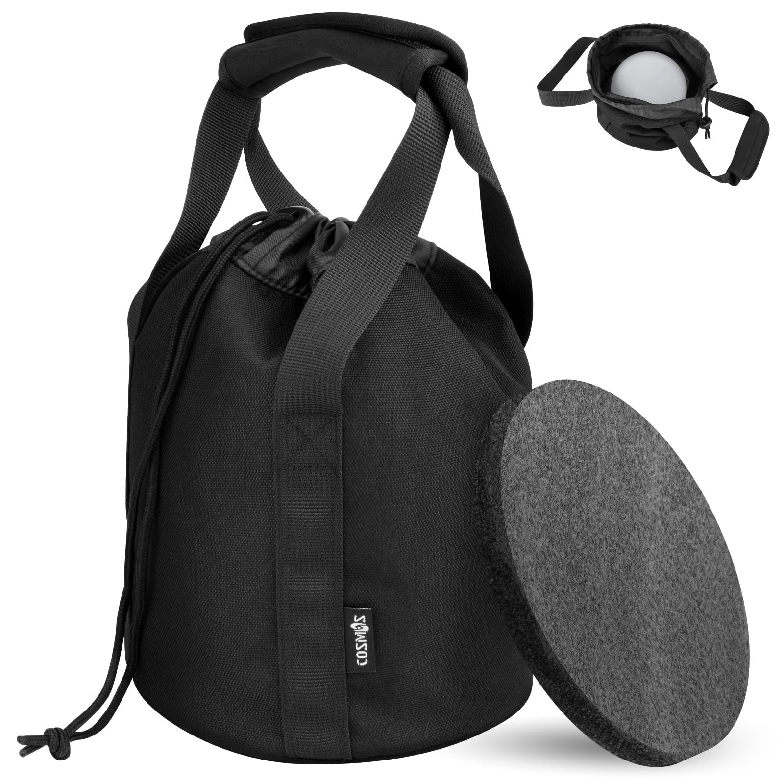 Cosmos Shot Put Bag with Comfortable Handle and Foam Pad, Portable Shot Put Ball Carry Bag for Carrying Single Ball from 6 LBS t