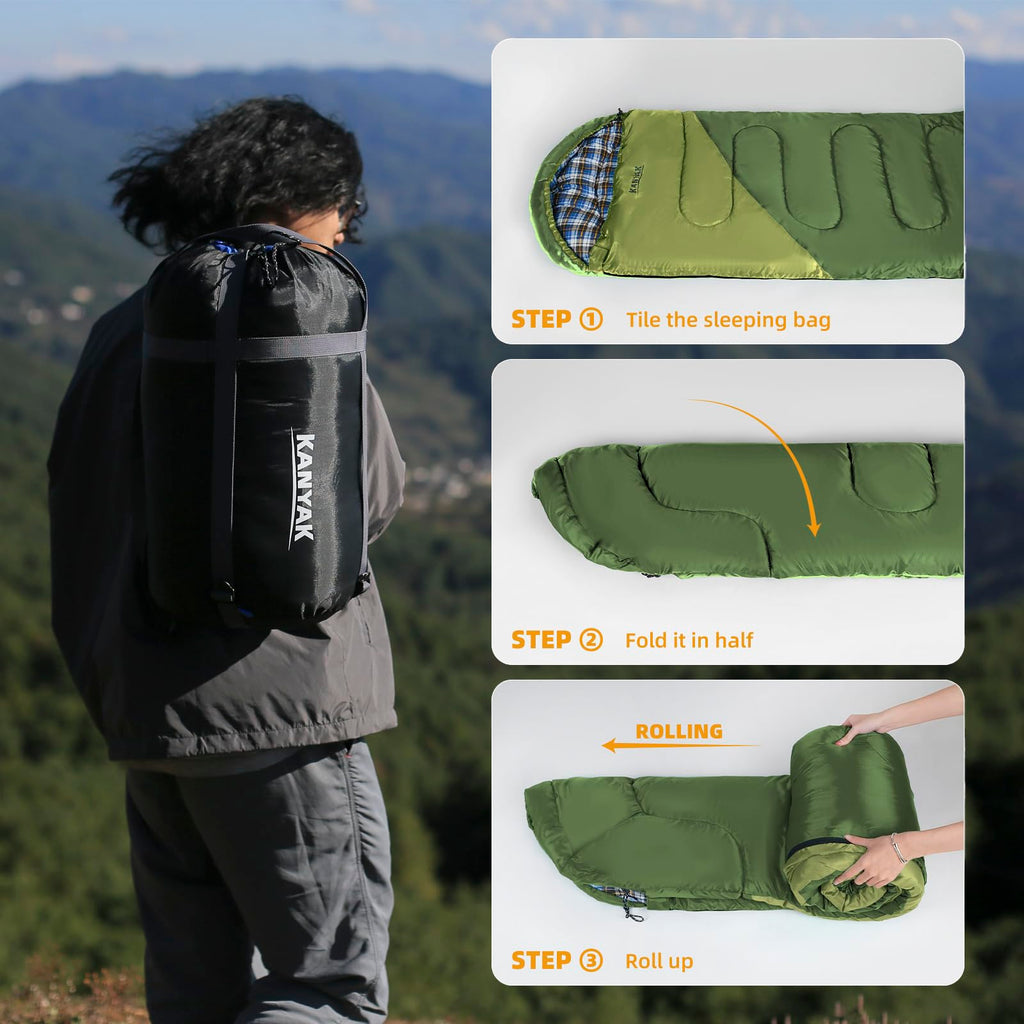 Sleeping Bags For Adults Backpacking Lightweight Waterproof Cold Weather Sleeping Bag For Girls Boys Mens For Warm Camping Hikin