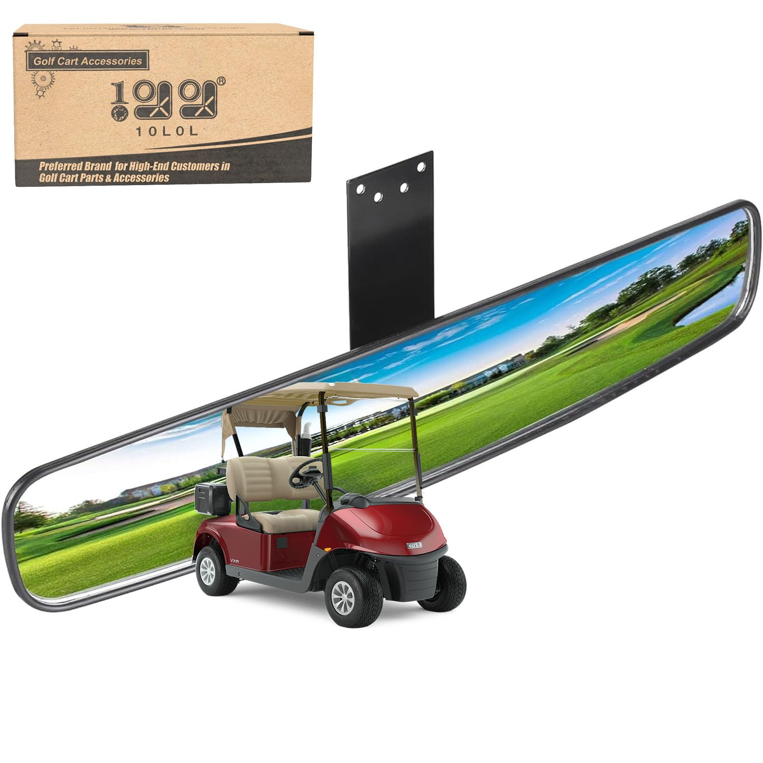 10L0L Panoramic Convex Golf Cart Mirror For Ezgo, Club Car, Yamaha, Golf Cart Rear View Mirror