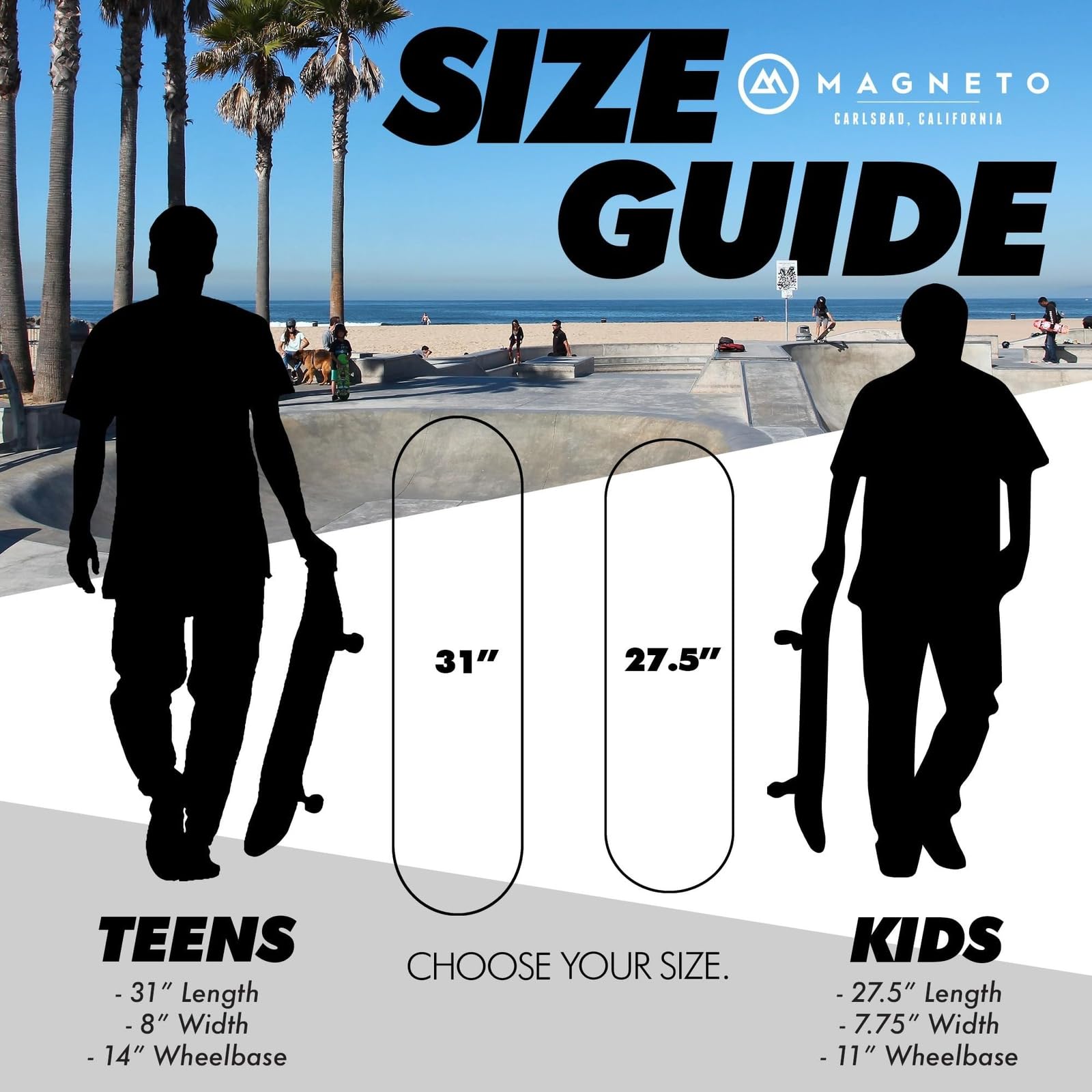 Magneto Complete Skateboard - Graffiti Deck Skateboard Graphics - Double Kicktail & Concave - Cruiser Skate Board - 27.5 x 7.75