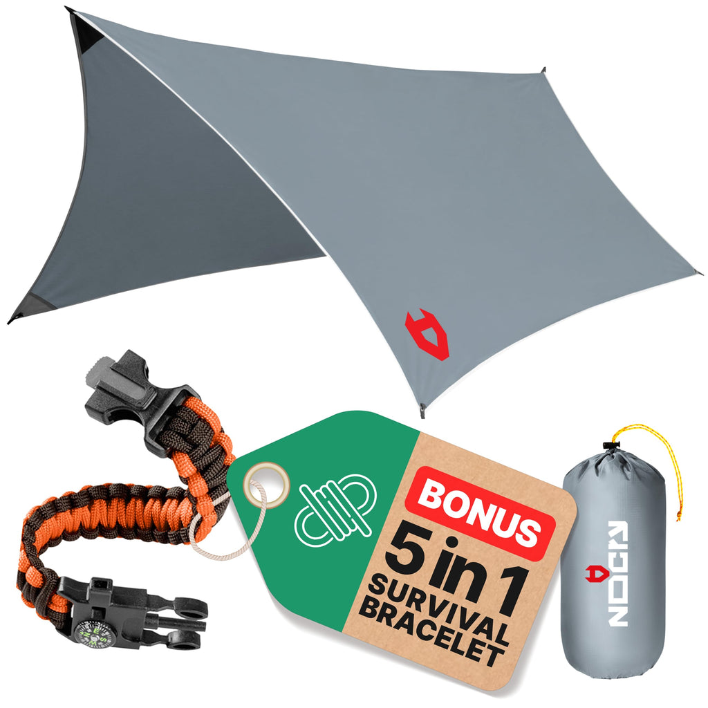 Rain Fly12X10 Lightweight Survival Camping Tarp; 100% Waterproof; Makes A Great Backpacking Tarp Or Hammock Shelter; Comes In Mu