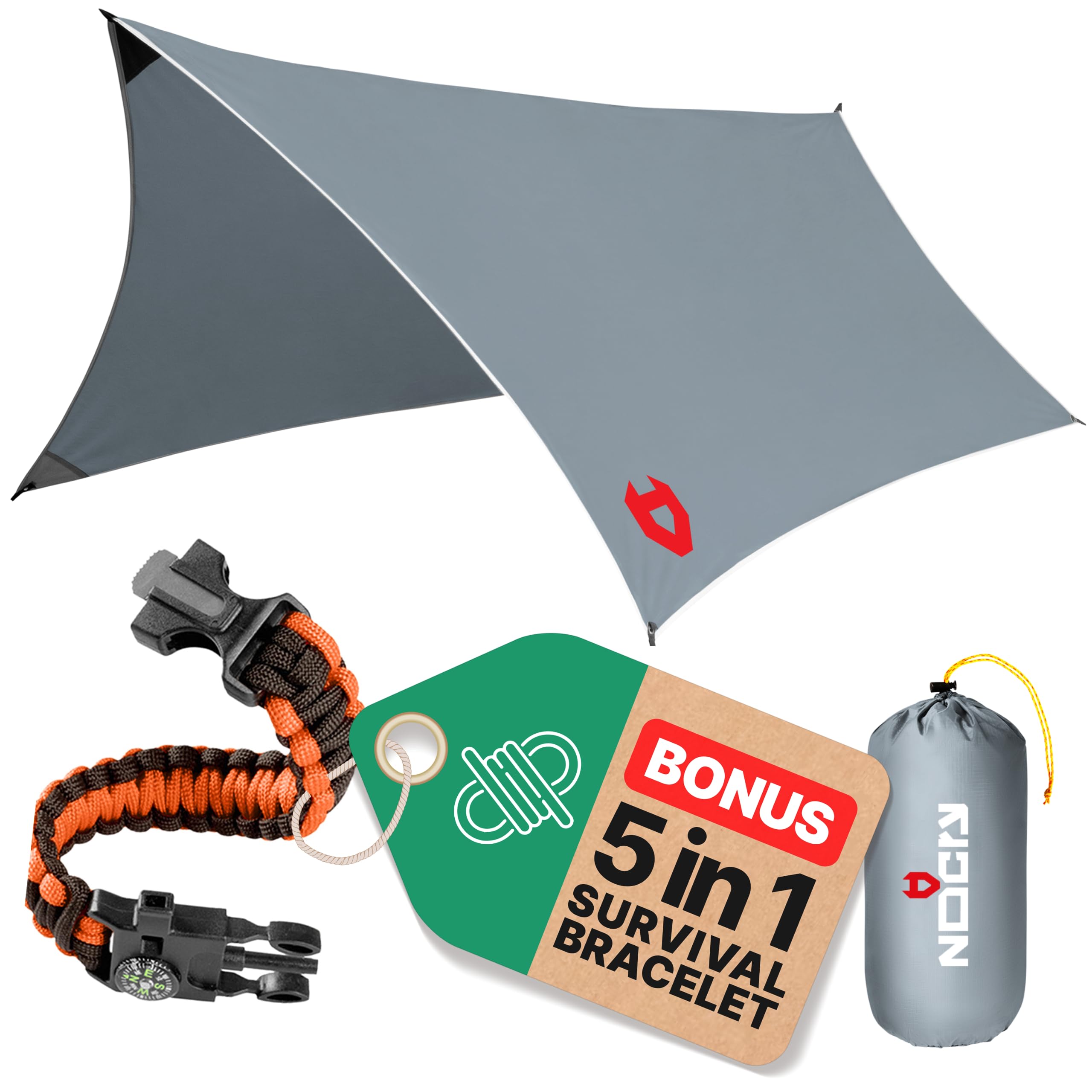 Rain Fly12X10 Lightweight Survival Camping Tarp; 100% Waterproof; Makes A Great Backpacking Tarp Or Hammock Shelter; Comes In Mu