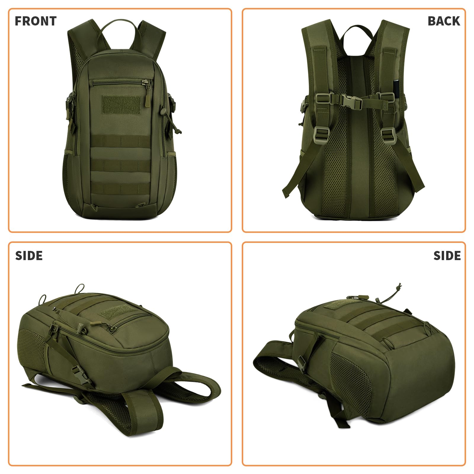 Huntvp 10L/20L/30L Tactical Backpack Military Molle Backpack Rucksack Gear Tactical Assault Pack For Hunting Camping Trekking (1