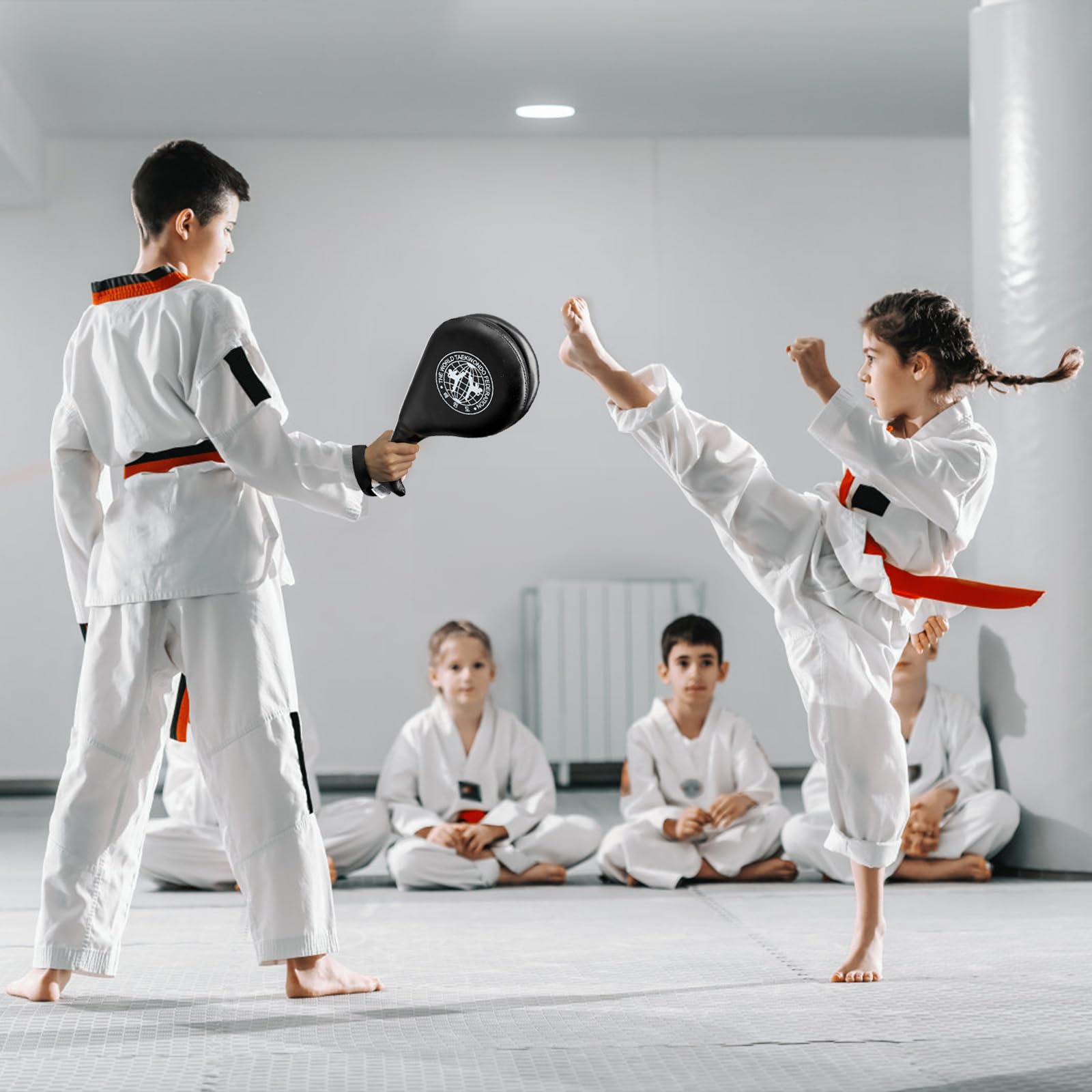 Nicunom 2 Pack Taekwondo Kick Pads, Durable Striking Pad Target Tkd Karate Martial Arts Strike Targets Kickboxing Training, Blac
