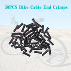 Bike Cable End Caps, Black Cable End Crimps, Bike Brake Cable End Tips For Road Mountain Bicycle, Pack Of 50