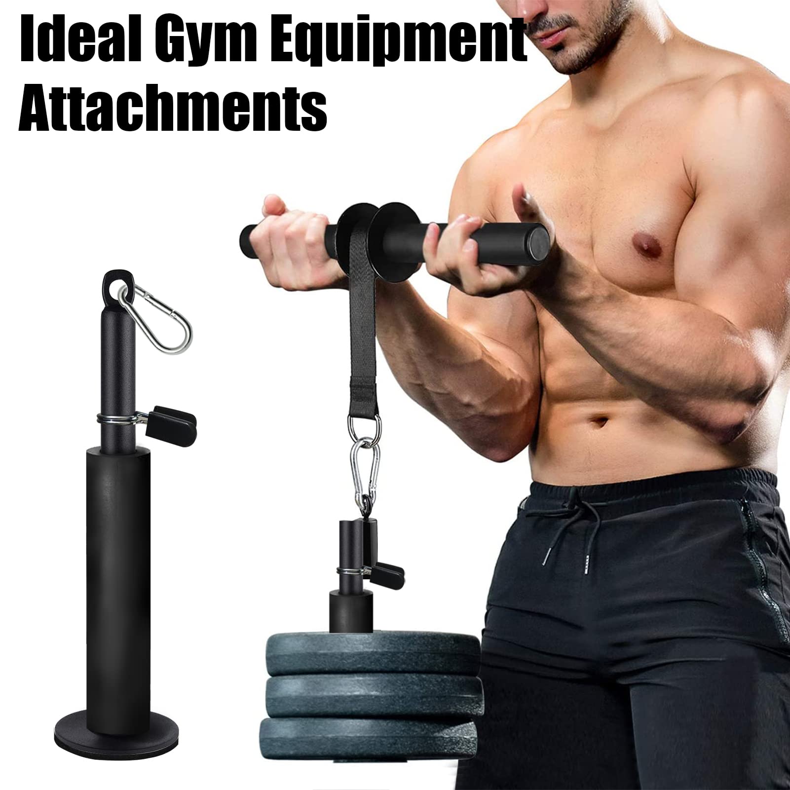 Sertt Loading Pin With Heavy-Duty Carabiner, Pulley Cable Machine System Attachment Weight Pin Fit 1 Inch Standard And 2 Inch Ol