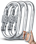 Climbing Carabiner - Uiaa & Ce Rated 25 Kn 5620 Lb - Heavy Duty Rugged Terrain Locking Carabiner Clip - Industrial Strength Cara