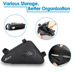 Wotow Bike Tire Repair Tool Kit, Waterproof Frame Storage Bag & Mini Bike Pump & 11 In 1 Multitool & Bicycle Tyre Lever Patch Po