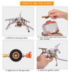 Sagafly Portable Camping Gas Stove With 1Lb Propane Tank Adapter, Foldable Camp Stove Backpacking Stove With Piezo Ignition For