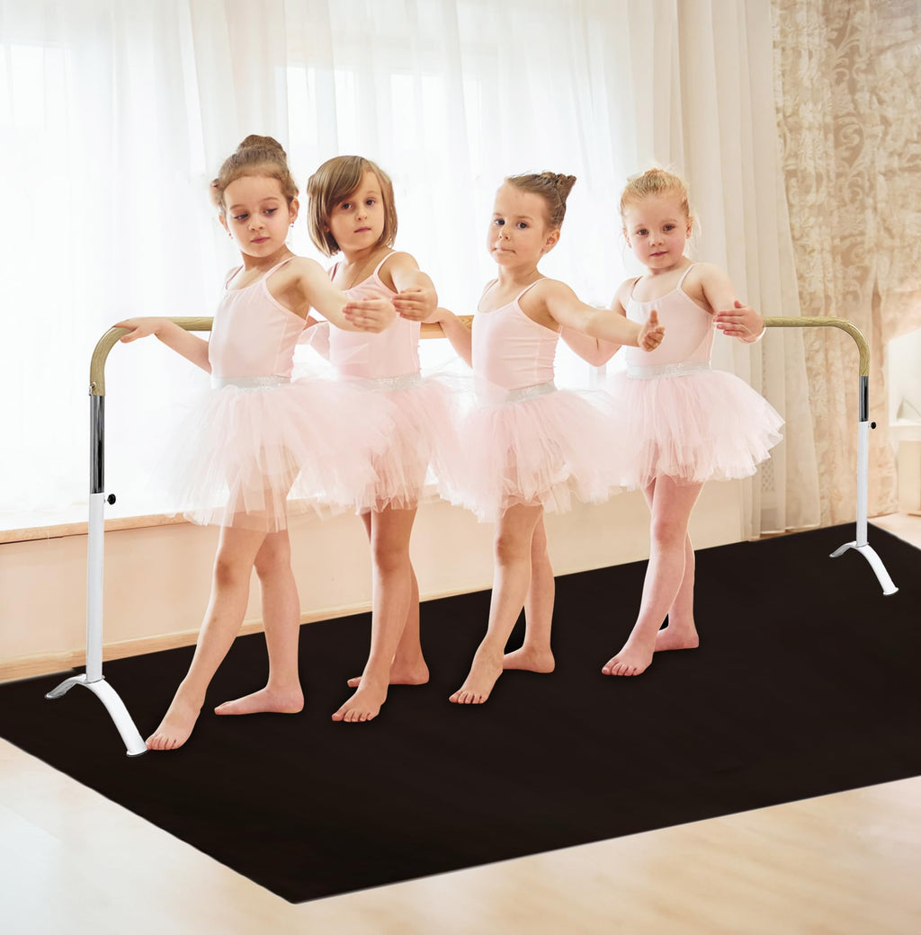 Ballet Barre Portable For Home Or Studio, 6 Ft Extendable To 12 Ft Bar With Curved Shape, Height Adjustable From 27'' To 44'', I