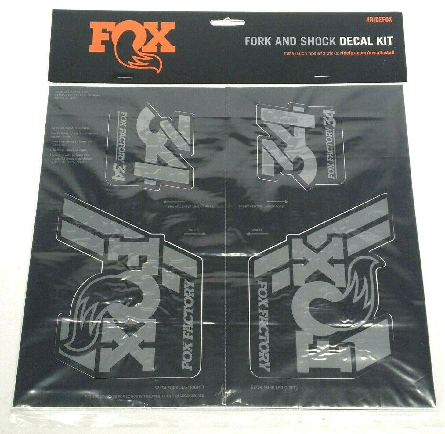 Fox Racing Shox Heritage Fork And Shock Decal Kit Stealth, One Size