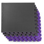 Xspec 1 Extra Thick 48 Sq Ft Reversible Eva Gym Foam Floor Mat Tiles (24 X 24), Steel Pattern, 12 Pcs, Blackpurple