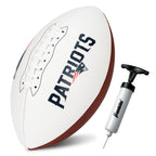 Franklin Sports Nfl New England Patriots Autograph Football - Official Size White Panel Souvenir Football For Autographs + Signa