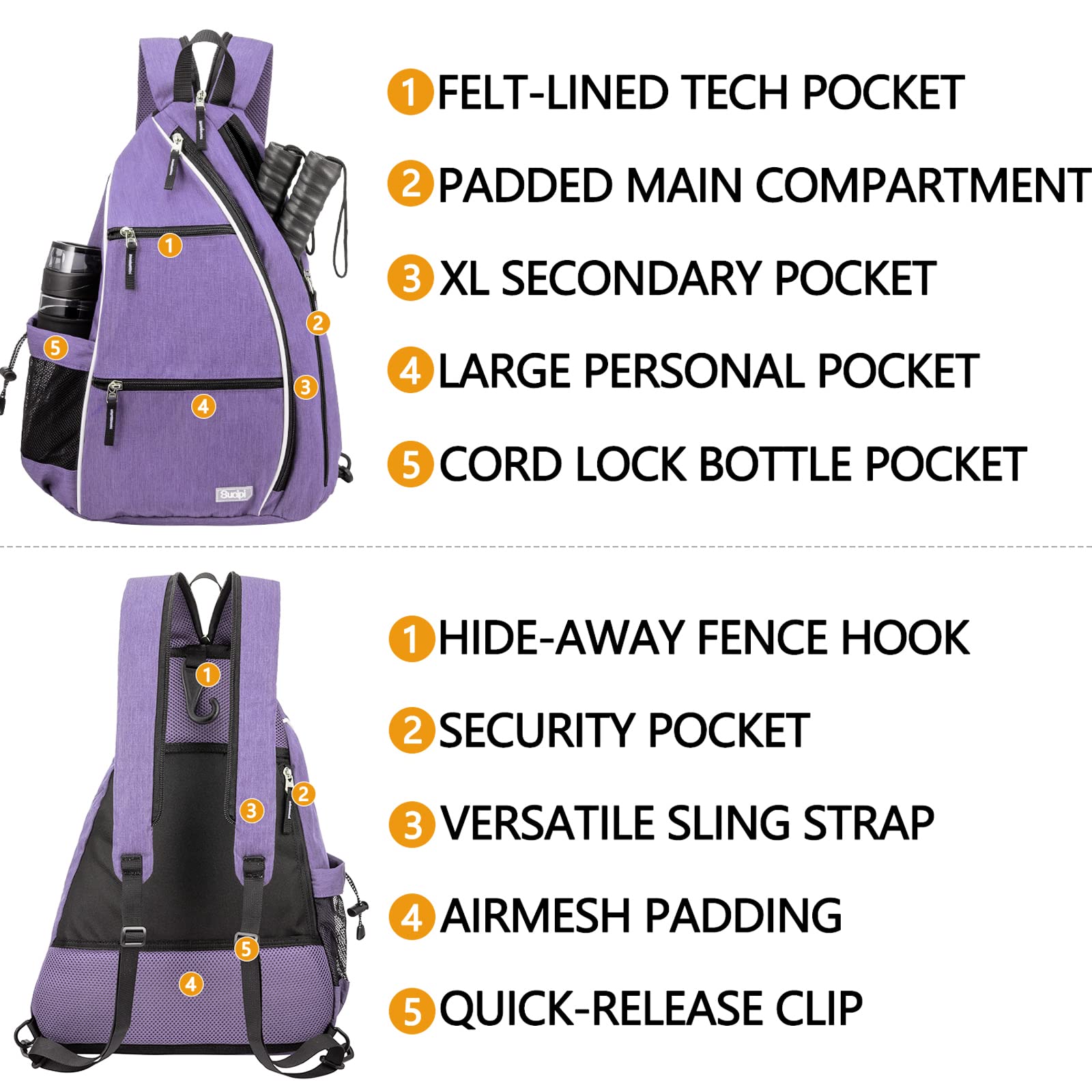 Sucipi Pickleball Bag Pickleball Backpack For Women Men Pickleball Paddle Backpack Reversible Pickleball Paddle Bag Pickleball R