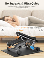 Sportsroyals Stair Stepper For Exercise With Mat, Mini Steppers With Resistance Band, Hydraulic Fitness Stepper Exercise Home Wo