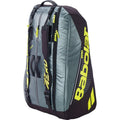 Babolat Pure Aero RH x6 Tennis Bag (Metallic Grey/Black/Fluo Yellow)